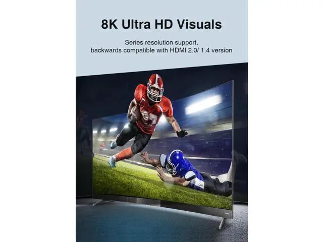 Alt view image 6 of 7 - Bi-Directional HDMI 2.1 Switch 2 In 1 Out / 1 In 2 Out, 48Gbps Bandwidth, Supports 8K@60Hz & 4K@120Hz, Dynamic HDR & Dolby Atmos for PS5 Xbox QLED TV Fire TV Box