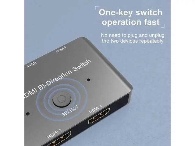 Alt view image 5 of 7 - Bi-Directional HDMI 2.1 Switch 2 In 1 Out / 1 In 2 Out, 48Gbps Bandwidth, Supports 8K@60Hz & 4K@120Hz, Dynamic HDR & Dolby Atmos for PS5 Xbox QLED TV Fire TV Box