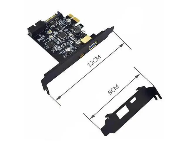Alt view image 5 of 5 - PCIe X1 USB 3.1 Gen1 Expansion Card, 2-Port USB-A + USB-C 5Gbps PCI Express Controller with 19Pin Internal Header for Desktop Front Panel USB