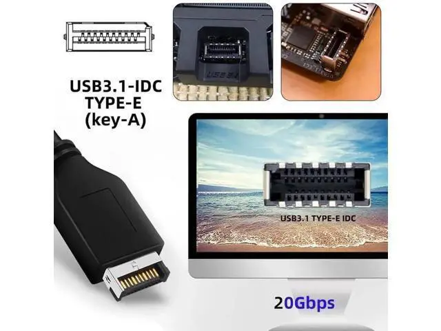 Alt view image 5 of 6 - PCIe 4X USB 3.2 Gen2x2 Expansion Card, 20Gbps Internal Type-E Front Panel Header PCI Express Adapter for Desktop PC Motherboard