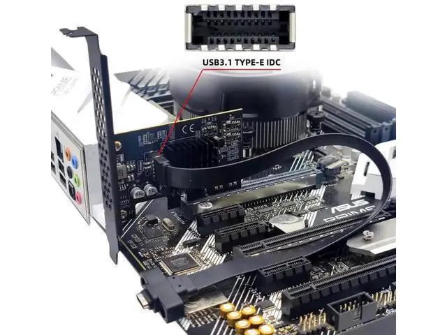 Alt view image 6 of 6 - PCIe 4X USB 3.2 Gen2x2 Expansion Card, 20Gbps Internal Type-E Front Panel Header PCI Express Adapter for Desktop PC Motherboard