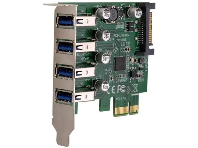 Alt view image 2 of 7 - 4 Port PCI-E 1X to USB 3.0 Expansion Card, PCI Express USB Hub Adapter with 80mm & 120mm Dual Bracket