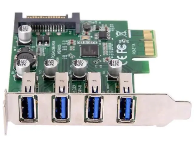 Alt view image 5 of 7 - 4 Port PCI-E 1X to USB 3.0 Expansion Card, PCI Express USB Hub Adapter with 80mm & 120mm Dual Bracket
