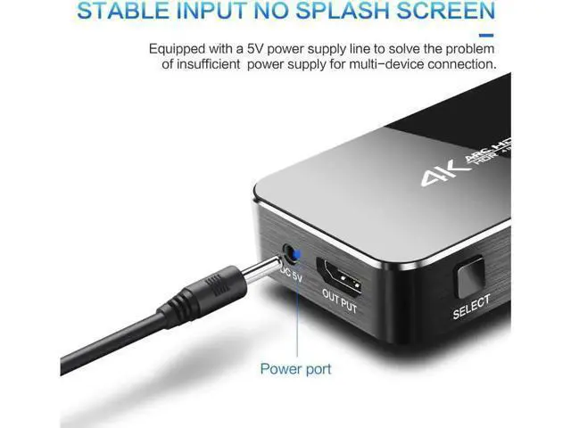 Alt view image 2 of 7 - 4 In 1 Out 4K HDMI Switch with Audio Extractor, Support ARC, IR Remote & HDR, HDMI Splitter Switcher for PS3 PS4 HDTV