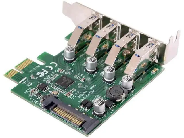 Alt view image 6 of 7 - 4 Port PCI-E 1X to USB 3.0 Expansion Card, PCI Express USB Hub Adapter with 80mm & 120mm Dual Bracket