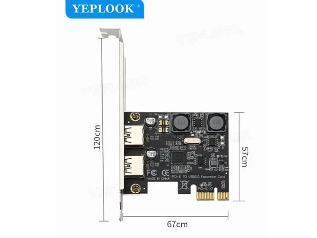 Alt view image 2 of 5 - 2-Port PCIe USB 3.0 Expansion Card, 5Gbps High Speed PCI Express Adapter with VIA Chipset, 4A Self-Powered Design & Full Metal Bracket for Desktop PC