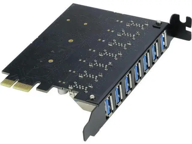 Alt view image 6 of 7 - RIITOP PCIe X1 7-Port USB 3.0 Expansion Card, PCI Express 7 External USB3.0 Hub Adapter, 5Gbps High Speed, No Extra SATA Power Required for Desktop PCs