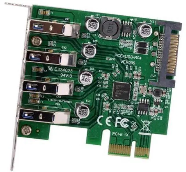 Main image of Low Profile 4-Port PCIe USB 3.0 Expansion Card, PCI Express X1 USB Hub Adapter 5Gbps for Desktop Motherboard