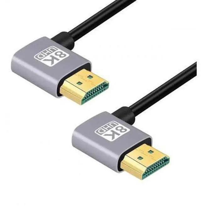 Main image of 100cm Ultra Thin Dual Right 90° Angled HDMI 2.1 Cable, Super Flexible Type-A Cord Supports 8K 4K for Computer HDTV