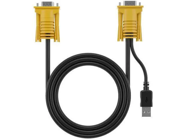 Alt view image 2 of 6 - 2-in-1 USB VGA KVM Cable 3M(10FT), Integrated VGA USB Combo Cord for VGA KVM Switch