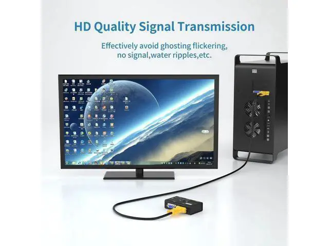 Alt view image 3 of 6 - 2-in-1 USB VGA KVM Cable 3M(10FT), Integrated VGA USB Combo Cord for VGA KVM Switch