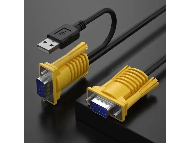 Alt view image 4 of 6 - 2-in-1 USB VGA KVM Cable 3M(10FT), Integrated VGA USB Combo Cord for VGA KVM Switch