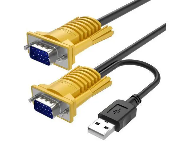 Alt view image 6 of 6 - 2-in-1 USB VGA KVM Cable 3M(10FT), Integrated VGA USB Combo Cord for VGA KVM Switch