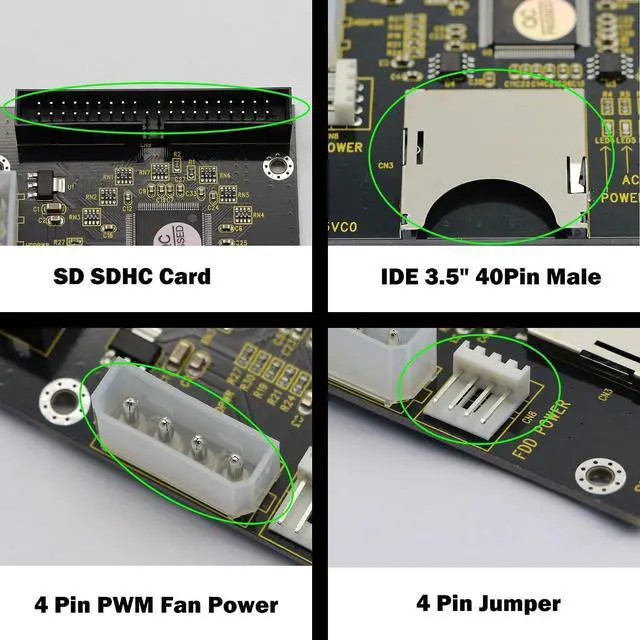 Alt view image 4 of 6 - SD SDHC SDXC MMC to 3.5" 40Pin Male IDE Adapter Card SD Memory Card to IDE Hard Disk Drive Adapter