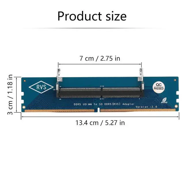 Alt view image 6 of 6 - Desktop DDR5 to Laptop DDR5 Adapter Card DDR5 U-DIMM to SO DDR5(RVS) Adapter for Desktop and Laptop DDR5 Memory Modules