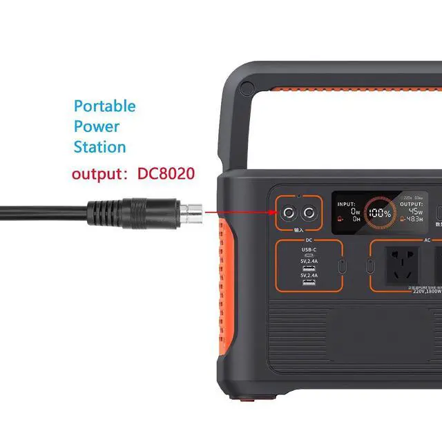 Alt view image 4 of 7 - 2 PCS DC8020 Connector Pigtail Cable DC 8.0MM x 2.0MM Male Plug to Bare Wire Open End Power Cable Supply Repair Cable, for Portable Power Station (0.3m)