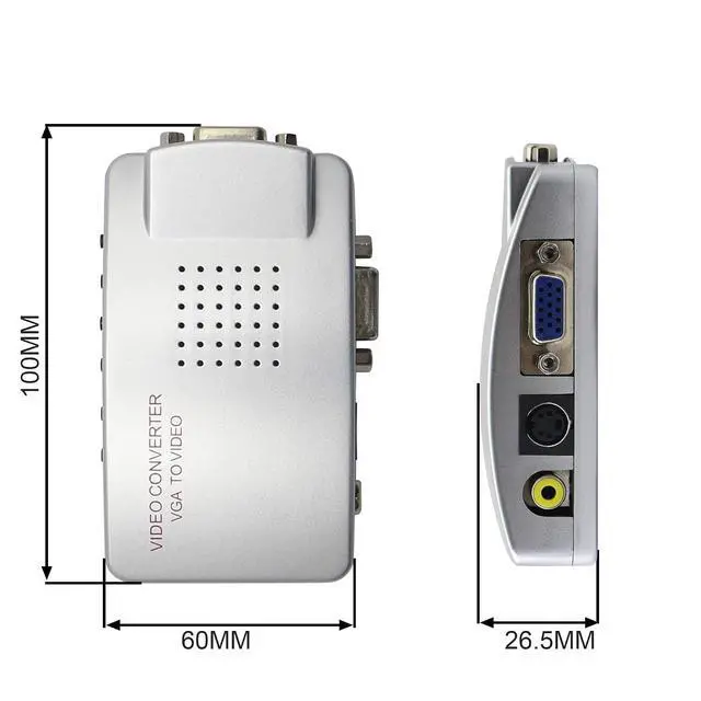 Alt view image 7 of 7 - VGA to RCA Adapter,Composite VGA to Video,S-Video Converter,for HDTV, Monitors, Laptop, Desktop, PC.