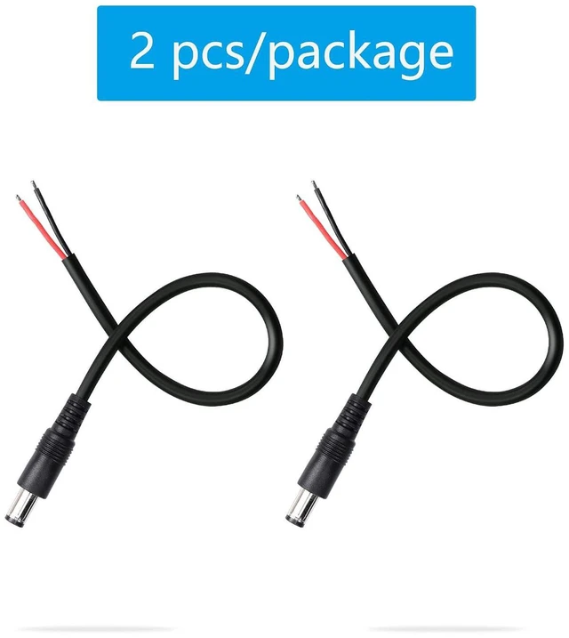 Alt view image 6 of 6 - 2 Pack DC6330 Power Pigtails Cable, DC 6.3mm x 3.0mm Male Plug Jack to Bare Wire Open End, 1FT Power Supply Replacement Repair Cord, for All-in-one Computer, 30cm