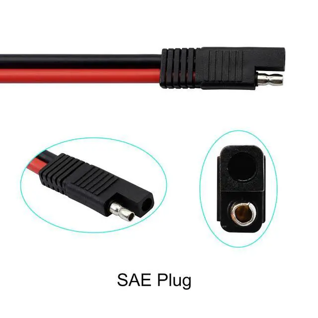 Alt view image 3 of 7 - EC5 to SAE Cable, EC5 F/M Plug to SAE Connector Power Automotive Cable Wire 10AWG for Car Motor Solar Panel Batteries