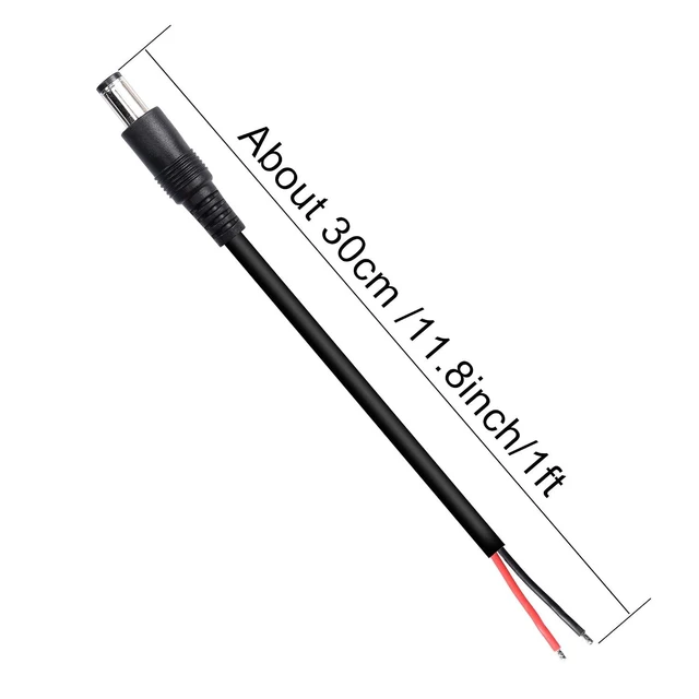 Alt view image 5 of 6 - 2 Pack DC6330 Power Pigtails Cable, DC 6.3mm x 3.0mm Male Plug Jack to Bare Wire Open End, 1FT Power Supply Replacement Repair Cord, for All-in-one Computer, 30cm