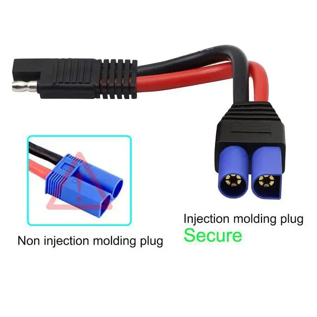 Alt view image 7 of 7 - EC5 to SAE Cable, EC5 F/M Plug to SAE Connector Power Automotive Cable Wire 10AWG for Car Motor Solar Panel Batteries