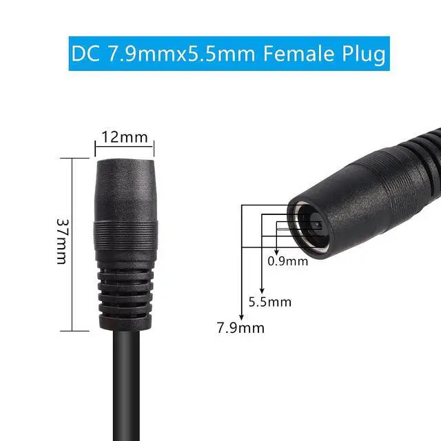 Alt view image 4 of 7 - DC 8mm to XT60 Power Cable, 5Ft DC7909 7.9mm x 5.5mm Female to XT-60 Male Adapter Cord for for Solar Panels Portable Power Station 14AWG 1.5m