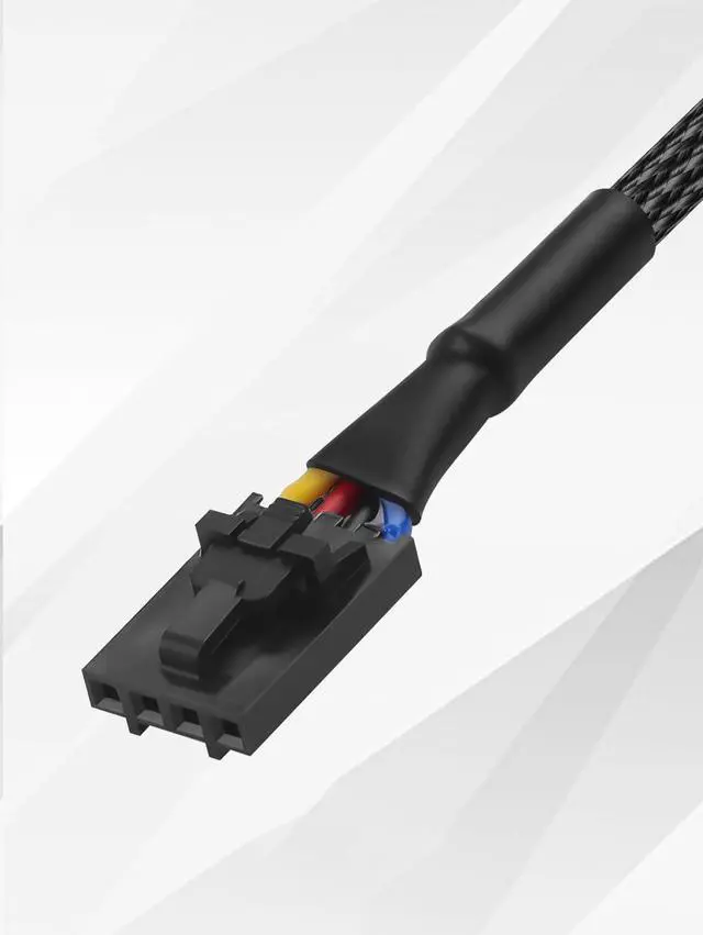 Alt view image 3 of 7 - 4-Pin PWM Fan CRJ Locking Adapter Cable for Dell Motherboards 15cmTinned Copper Braided, Secure Lock Connector for CPU/Case Fans