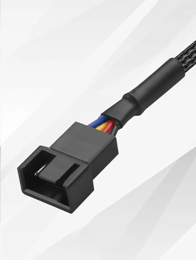 Alt view image 4 of 7 - 4-Pin PWM Fan CRJ Locking Adapter Cable for Dell Motherboards 15cmTinned Copper Braided, Secure Lock Connector for CPU/Case Fans