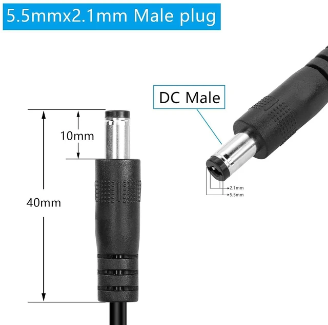 Alt view image 2 of 7 - DC 5.5MM x 2.1MM Male to Male Plug Power Adapter Cable DC Power Coiled Extension Cable for LED Strip,CCTV,Car,Security Camera,Etc(2 Pack)