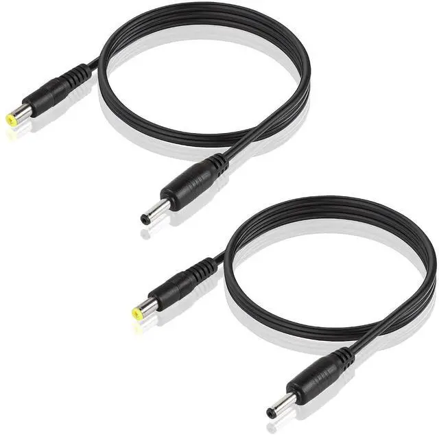 Main image of 2-PCS DC5521 to DC35135 Power Cord 24AWG DC 5.5mm x 2.1mm Male to DC 3.5mm x 1.35mm Male Security Camera Cable for Security Cameras, Mini Speakers, Small Fans, etc(3.2FT)