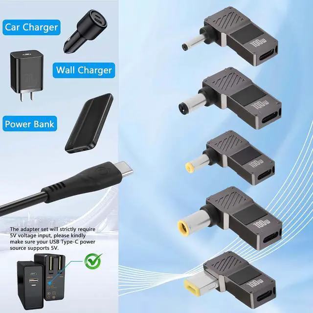 Alt view image 5 of 6 - 2PCS DC 3.5mm x 1.35mm to USB C Type USB C to 3.5x1.35 mm Adapter Made for IP Camera, LED Lights, Printers, Routers, Sensors, CCTV Wireless Camera Series (35135)