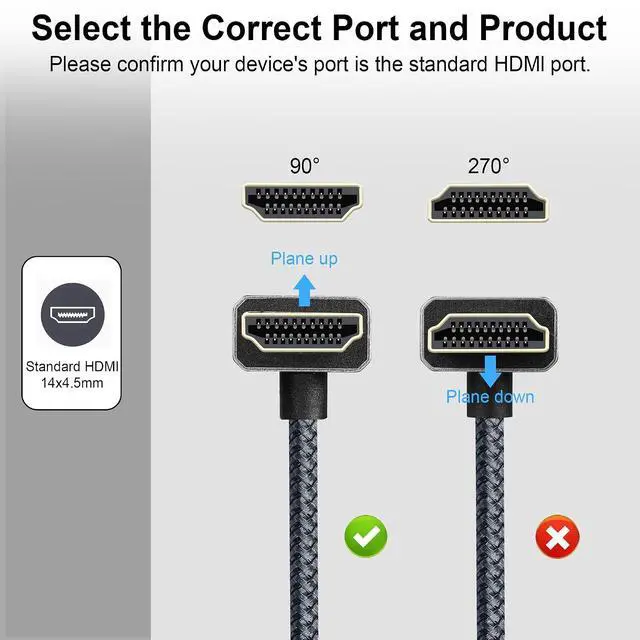 Alt view image 3 of 7 - 4K HDMI Extension Cable 90 Up Angled Degree HDMI Male to Female Extension Cable 4K @60HZ HDMI Short Cable for HDTV,Blu-ray Player,Projector,Monitor,Home Theater,etcUp Angle