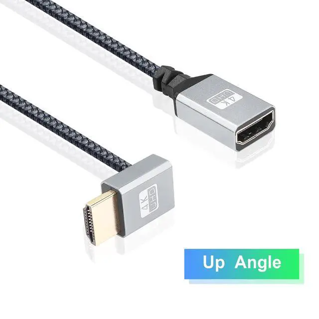 Alt view image 2 of 7 - 4K HDMI Extension Cable 90 Up Angled Degree HDMI Male to Female Extension Cable 4K @60HZ HDMI Short Cable for HDTV,Blu-ray Player,Projector,Monitor,Home Theater,etcUp Angle