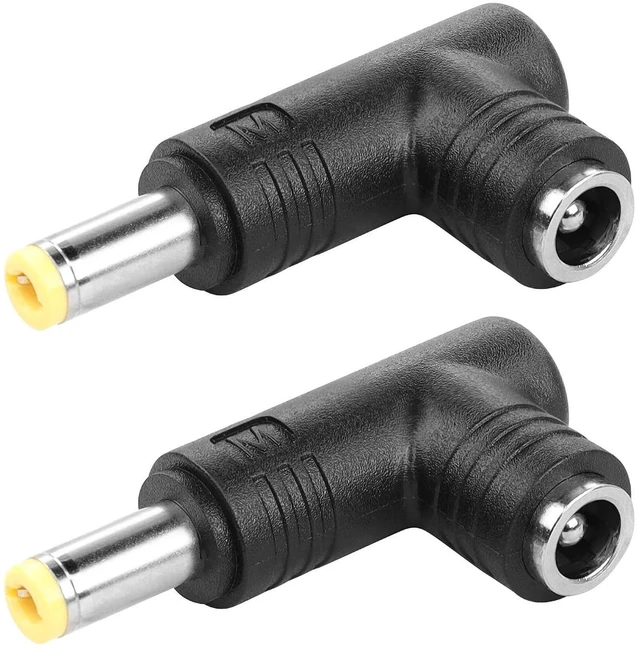 Alt view image 7 of 7 - DC Power Connector Adapter 90 Degree Angle 5.5mm x 2.5mm Male Plug to 5.5mm x 2.5mm Female Jack Coupler Converter for Laptop Portable Power Source CCTV Camera Strip Lighting (5PCS)