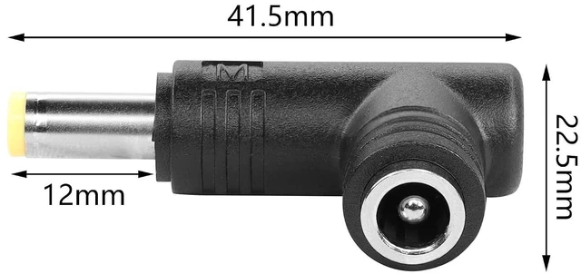 Alt view image 6 of 7 - DC Power Connector Adapter 90 Degree Angle 5.5mm x 2.5mm Male Plug to 5.5mm x 2.5mm Female Jack Coupler Converter for Laptop Portable Power Source CCTV Camera Strip Lighting (5PCS)