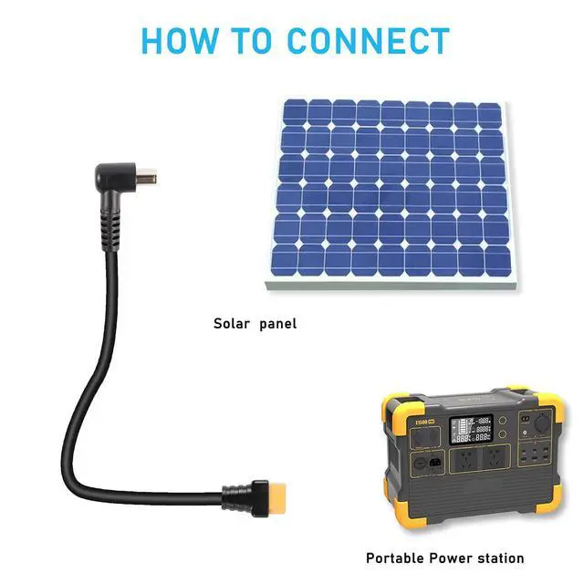 Alt view image 4 of 7 - DC 8mm to XT60 Power Cable,90 Degrees Right Angle DC7909Male to XT-60 Male Adapter Cord for Portable Power Stations,Solar generators,Solar Panels 0.3m
