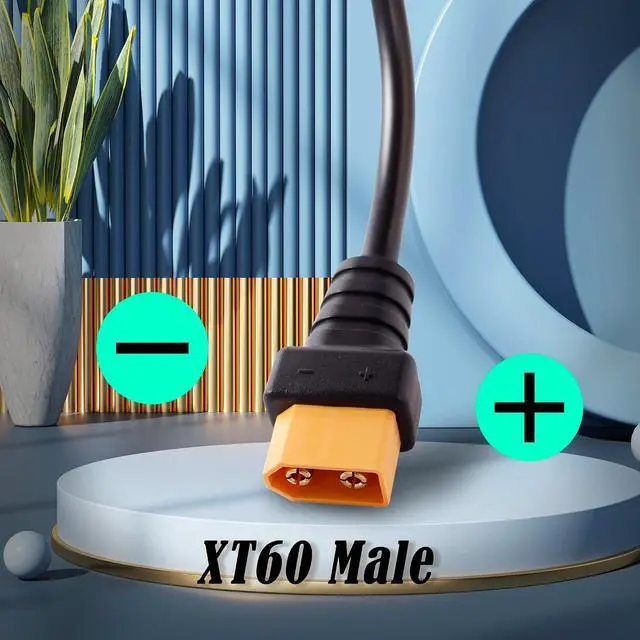 Alt view image 2 of 7 - DC 8mm to XT60 Power Cable,90 Degrees Right Angle DC7909Male to XT-60 Male Adapter Cord for Portable Power Stations,Solar generators,Solar Panels 0.3m