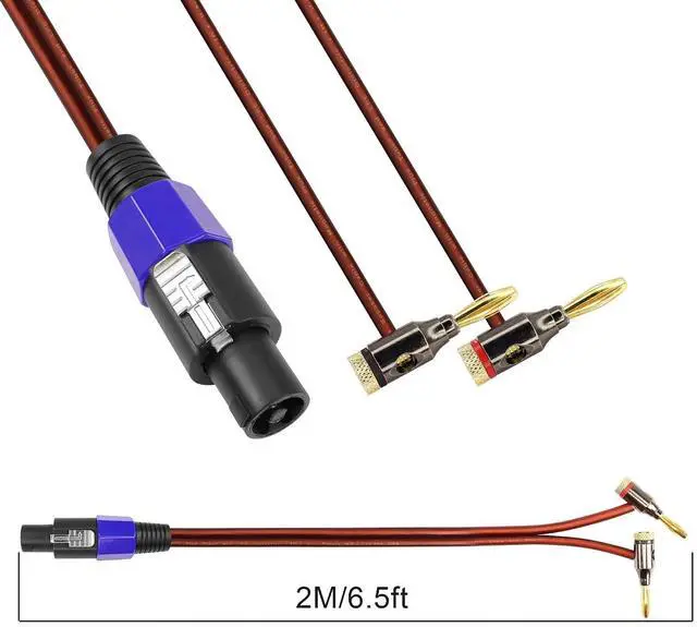Alt view image 7 of 7 - Banana Plug to Speakon Cable Double Banana Plug to Speakon Male Speaker Cable for Loudspeakers,Power Amplifiers,Stage Monitors,etc(6.5 FT)