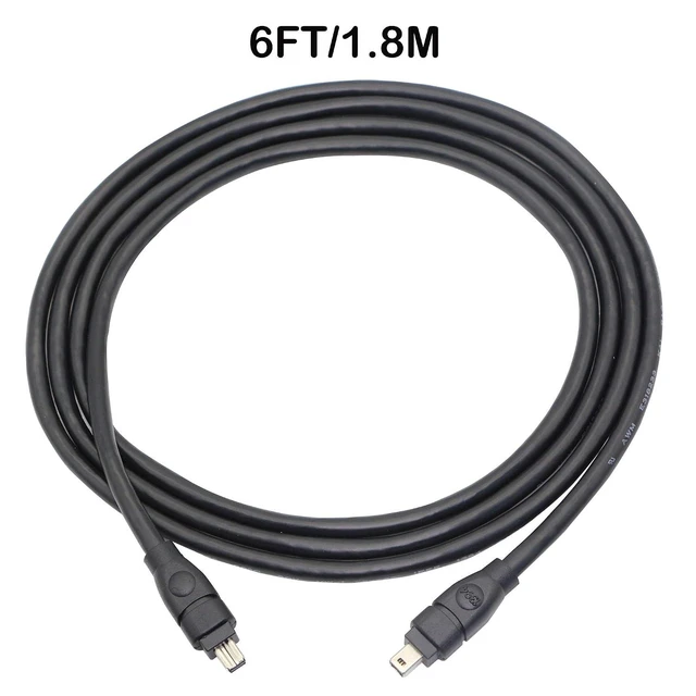 Alt view image 2 of 4 - FireWire 400 Cable Cord 4 Pin to 4 Pin Male to Male iLink DV Cable Firewire 400 IEEE 1394 Cord for Computer Laptop PC to Camcorder - 6 Feet Black