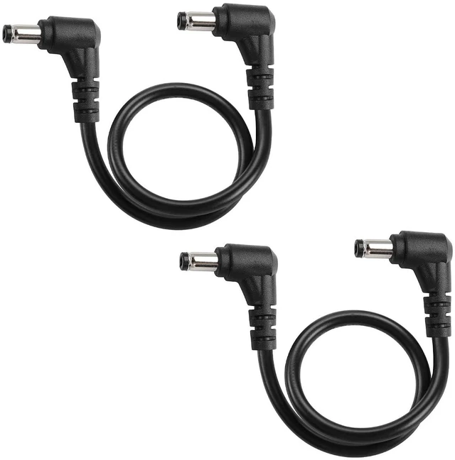 Main image of 2PCS DC 5.5mm x 2.1mm Power Extension Cable 90 Degree Right Angle Male to Male Adapter Power Cord for DC 12V Power Adapter, CCTV Security Camera LED Strip,Routers, Printers etc0.3m