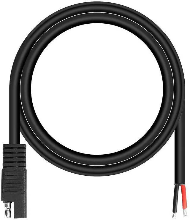 Main image of 24V SAE Connector Pigtail Cable 14AWG with Black Insulation 3.2FT SAE Quick Connect Disconnect Extension Cord for Car, Motorcycle, Battery etc.
