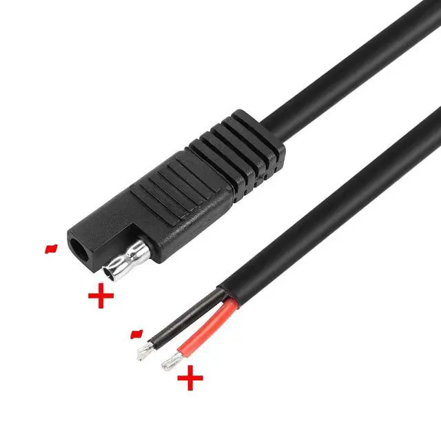 Alt view image 4 of 6 - 24V SAE Connector Pigtail Cable 14AWG with Black Insulation 3.2FT SAE Quick Connect Disconnect Extension Cord for Car, Motorcycle, Battery etc.