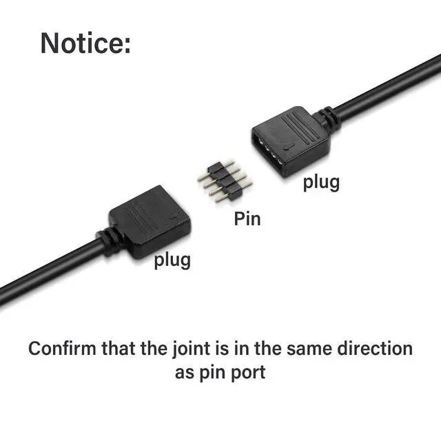Alt view image 3 of 7 - 4 Pin RGB Extension Cable 12v 4 PIN to SM 4Pin Female ARGB Connector Adapter Cable for Computer Fan, Motherboard,LED Strip (0.98 FT,4 pcs)