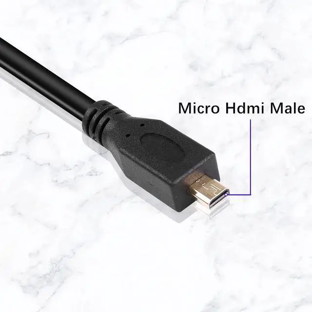 Alt view image 3 of 7 - Micro HDMI to HDMI Panel Flush Mount Cable Standard HDMI Female to Micro HDMI Male Flush Panel Mount Extension HD Waterproof Cord for Car, Boat and Motorcycle Computer etc(1m)
