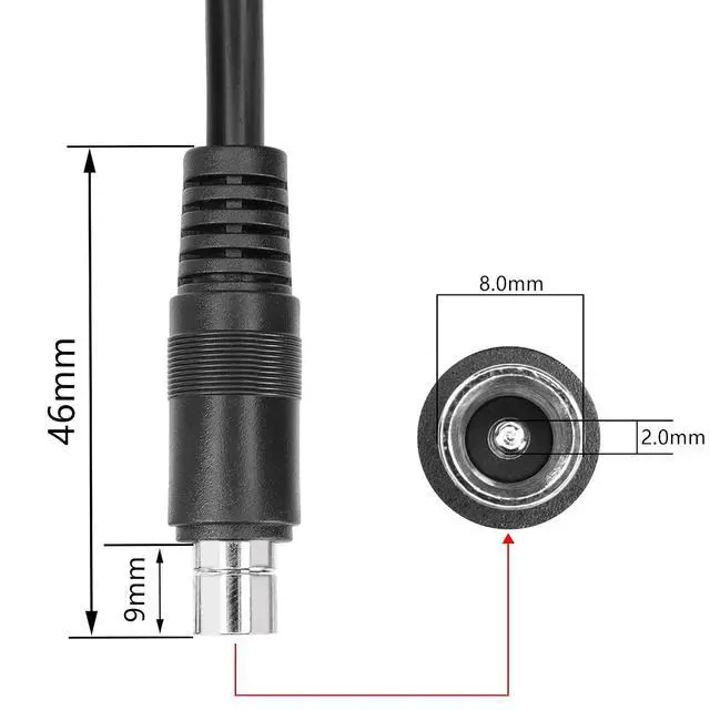 Alt view image 3 of 7 - 2 PCS DC8020 Connector Pigtail Cable DC 8.0MM x 2.0MM Male Plug to Bare Wire Open End Power Cable Supply Repair Cable, for Portable Power Station (0.3m)