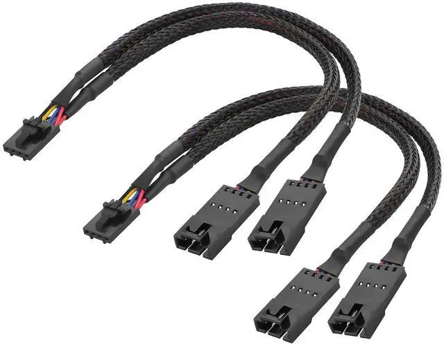 Main image of 2 Pcs 4 Pin Splitter Fan Cable 4 Pin Female to Two 4 Pin Male ICUE Commander CORE-XT Conversion Cables for SP/HD/ML/LL/QL120,140 RGB Fans etc(8.66 Inch)