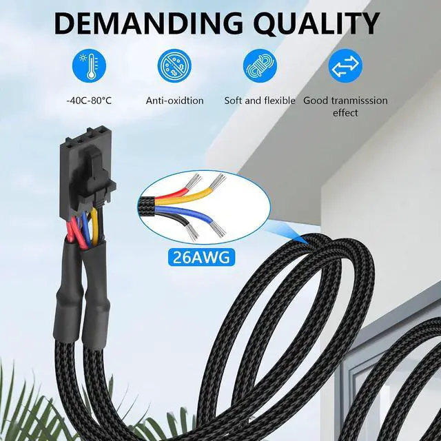 Alt view image 3 of 6 - 2 Pcs 4 Pin Splitter Fan Cable 4 Pin Female to Two 4 Pin Male ICUE Commander CORE-XT Conversion Cables for SP/HD/ML/LL/QL120,140 RGB Fans etc(8.66 Inch)