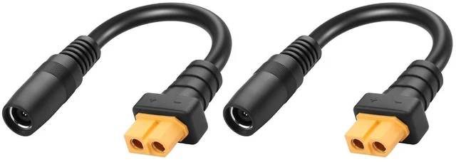 Main image of 2 PCS XT60 to 8mm Adapter Cable DC8020 to XT60 Power Cable 14AWG DC8mmx2.0mm Female to XT60 Male Power Cord for Solar Panel, Portable Charging Station,etc (XT60 Famale to 8020 Famale)
