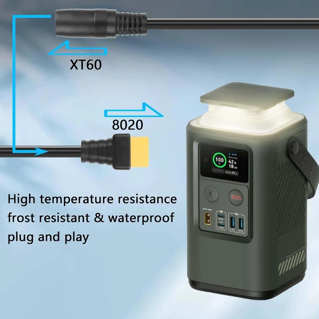 Alt view image 3 of 6 - 2 PCS XT60 to 8mm Adapter Cable DC8020 to XT60 Power Cable 14AWG DC8mmx2.0mm Female to XT60 Male Power Cord for Solar Panel, Portable Charging Station,etc (XT60 Male to 8020 Famale)