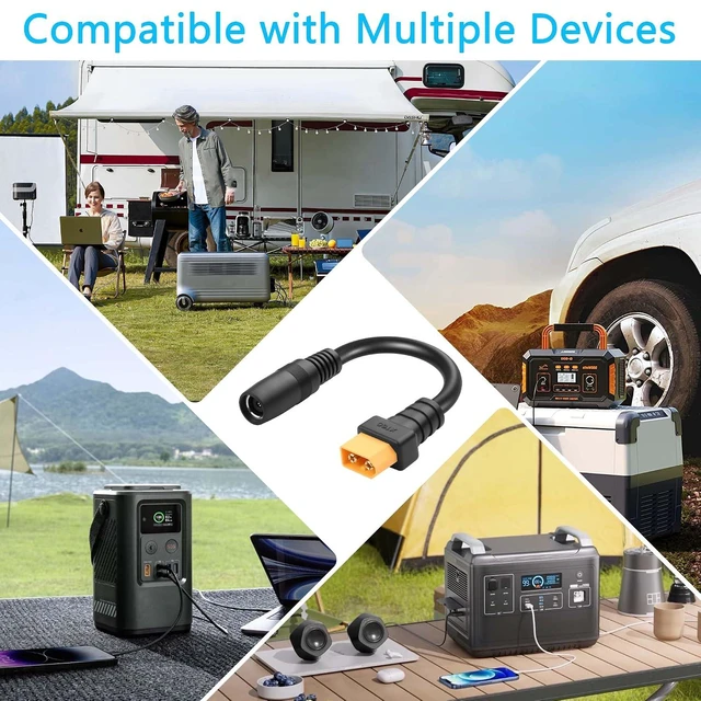 Alt view image 4 of 6 - 2 PCS XT60 to 8mm Adapter Cable DC8020 to XT60 Power Cable 14AWG DC8mmx2.0mm Female to XT60 Male Power Cord for Solar Panel, Portable Charging Station,etc (XT60 Male to 8020 Famale)